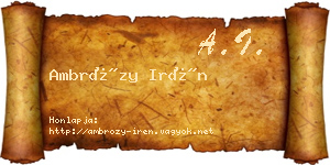 Ambrózy Irén névjegykártya