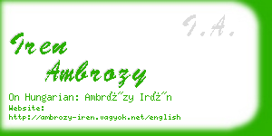 iren ambrozy business card